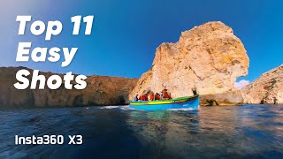 Insta360 X3 - 11 Easy Shots For Dynamic Travel Vlogs (ft. Best360)