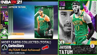 I BOUGHT EVERY CARD IN 2K TO UNLOCK INVINCIBLE DARK MATTER JAYSON TATUM IN NBA 2K21 MYTEAM