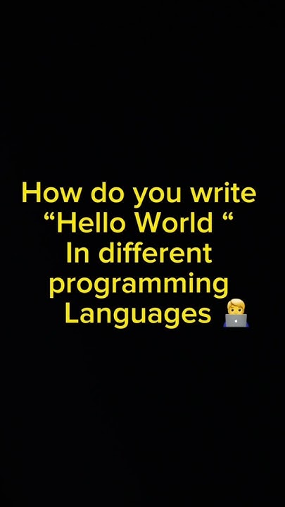 How do you write “Hello World “ In different programming Languages 🧑‍💻 ...