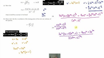 EDEXCEL JUNE 2023 PURE MATHS A LEVEL PAPER 15 A QUOTIENT RULE PRODUCT RULE EXPONENTIALS