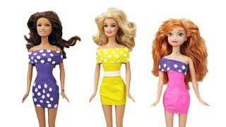 Diy easy clothes for dolls. no-sew no-glue barbie clothes/dresses. how
to make - doll by miniature dollhouse https://ww...