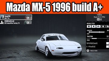 Mazda MX-5 1996 build A+ Class Car in NFS Unbound Vol 9