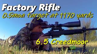 Factory rifle v 6" target at 1170 yards (6.5 Creedmoor)