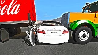 НЕ ПРОСКОЧИЛ между фур - ТОРОПЫГА НЕ УСПЕЛ ЖЕСТКОЕ ДТП - BEAMNG DRIVE