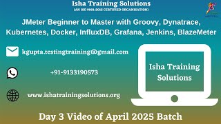 JMeter Beginner to Master Day 3 Video Test Plan and Design on 21st April 2025.