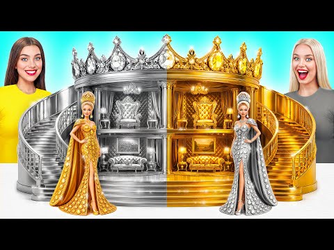 We Build Amazing Doll House Gold vs Silver Challenge | Prank Wars by Super Hyper DO