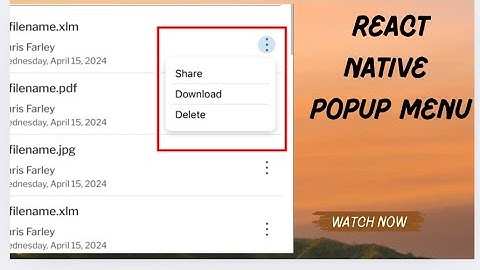 React Native Popup Menu Tutorial | Easy Integration || Popup Menu in react native 2025 #javascript