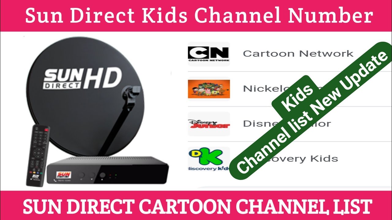 Sun direct kids cartoon channel number | Sun direct kids channel list -  YouTube