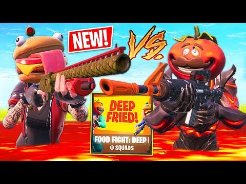 New FOOD FIGHT: DEEP FRIED Game Mode!! *THE FLOOR IS LAVA* (Fortnite Battle Royale)
