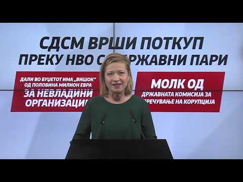 Василевска: Молчењето на СДСМ е потврда дека со половина милион за НВО вршат поткуп