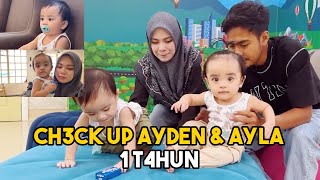 Yeay!! Ayla & ayden dah setahun ! Check up twins kt hosp1tal !