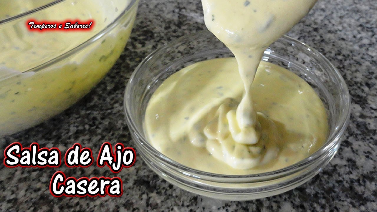 SALSA DE AJO Casera - receta rápida - Castellano