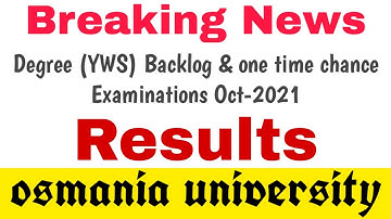Degree (Year Wise System) Backlog Exams Results | Degree YWS (one time chance) Exams Results | OU