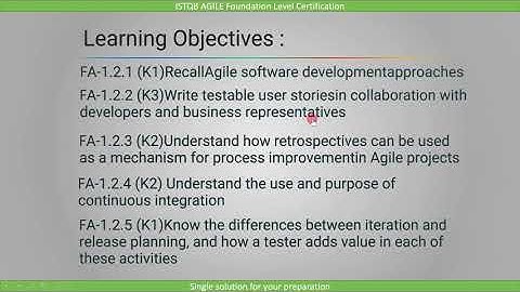 ISTQB Agile Tester Extension | Aspects of Agile Approaches ISTQB