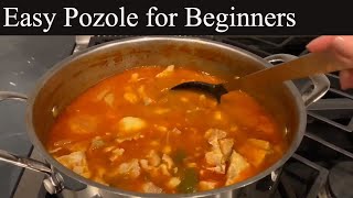 Mexican Food Easy Pozole for beginners Red Posole 2020 EL Pato Enchilada sauce, Pork \& Hominy delish