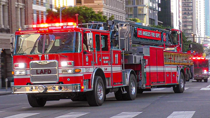 LAFD Engine 9, Light Force 11, & Battalion 11 Responding