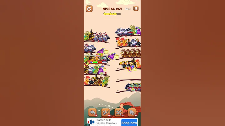 bird sort 2 color puzzle solution niveau 264 #games #gaming #puzzle #puzzlegame #androidgames