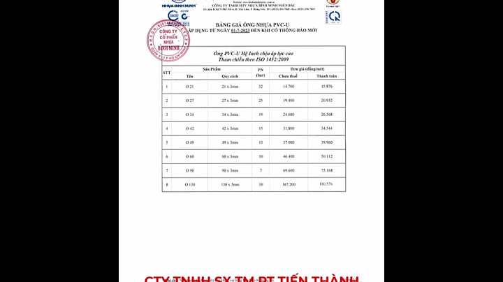 Ống nhựa bình minh 140 giá bao nhiêu năm 2024