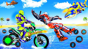 Shark Robot Water Surfer Transform Robot Bike Game – Robot Games - Android Gameplay