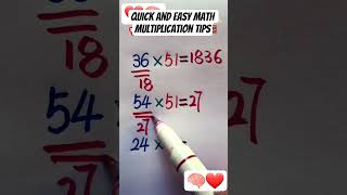 quick and easy math multiplication tips #math #mathematics #education #shortsfeed #shorts #fypシ