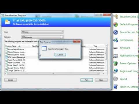 Using Run Advertised Programs on EKU Faculty Laptops