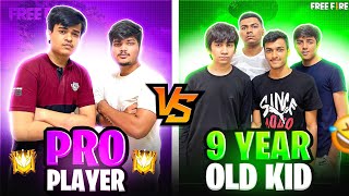 Free Fire Pro Players 👿 Vs 9 Years Old Kids 🧑 | Funny Reaction Of All Members 😂 - Garena Free Fire
