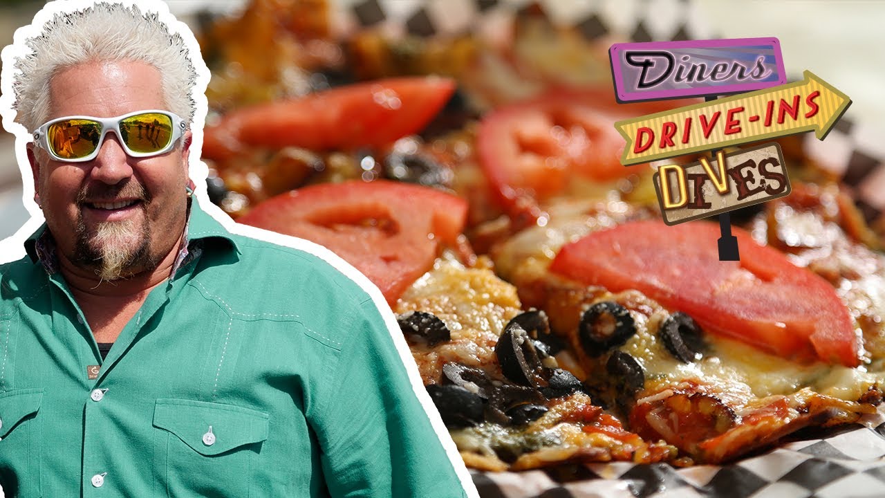 Pizza Made with a Crust of Pure CHEESE | Diners, Drive-ins and Dives with Guy Fieri | Food Network