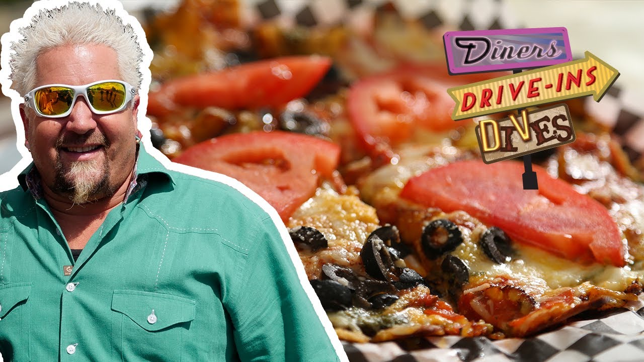 Guy Fieri Diners Drive Ins And Dives Episodes Pizza Made with a Crust of Pure CHEESE | Diners, Drive-ins and Dives