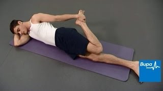 Stretches for your calf, quadricep, hamstring, chest, shoulder and tricep