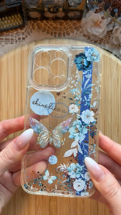 ASMR phone case DIY🦋✨💙|#asmr #diy #phonecase #fyp #fypシ゚viral #aesthetic #blue #journal #scrap