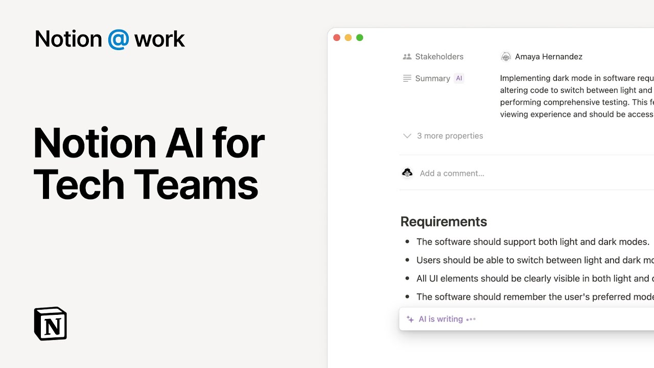 Notion at Work: AI for tech teams