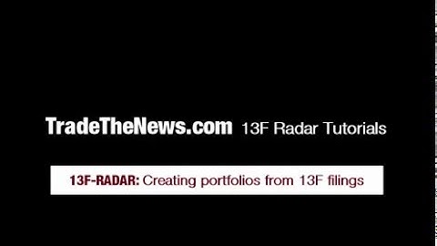 Stock PortfolioTutorial: By 13F Holding