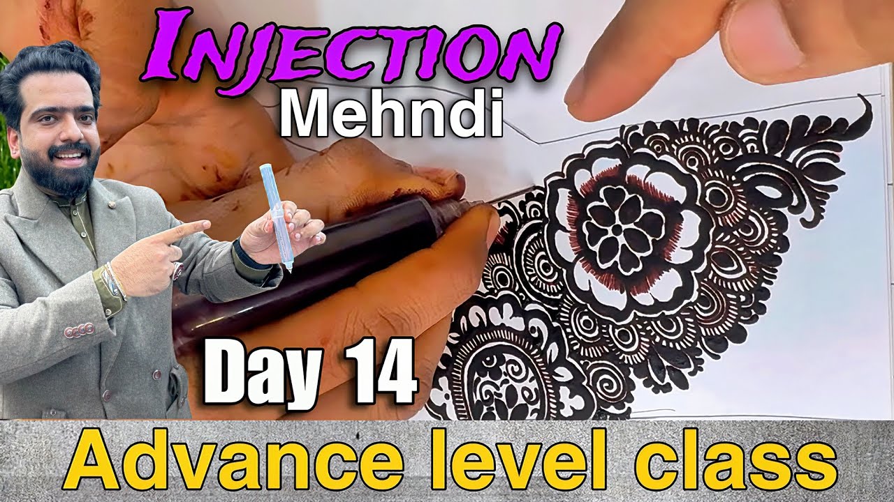 Day 14 || advance level class || injection mehndi | henna latest mehndi class || mehndi design 2024,