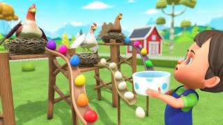 Farm Animals & Baby Fun Play with Chicken Eggs! Baby Car Ramp Toy! +More Nursery Rhymes & Kids Songs