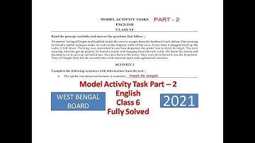 Class-6 English Model Activity Task part-2 Full Solve in Bengali || WBBSE