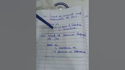 Debentures Accounting Enteries for Redemption point of view