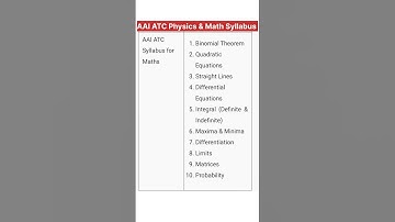 AAI ATC Physics and Math Syllabus 🔥 #aaiatc #atcsyllabus #aaijuniorexecutive