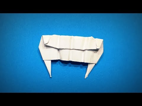 How to make vampire teeth with paper. [Origami easy] 