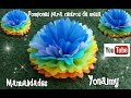 COMO HACER UN POMPON PARA CENTROS DE MESA CON PAPEL CHINA.