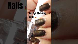 Cat Eye Stamping Nails ✨ Easy Nail Art Tutorial #Shorts