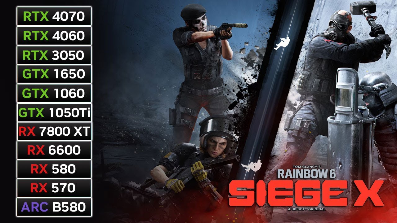 11 GPUs | Rainbow Six Siege X | RX 7800 XT, RX 580, RX 570, RTX