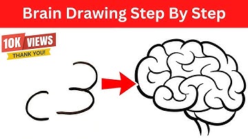 How To Draw Brain |Turn C 3 To Brain Drawing |Realistic Brain Drawing Easy Step By Step