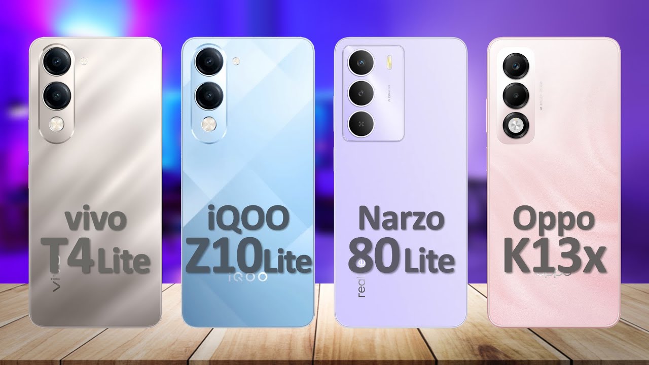 vivo T4 Lite VS iQOO Z10 Lite VS Realme Narzo 80 Lite VS Oppo K13x