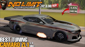 Latest Tune Camaro Zl1 5.4 second in 1/4 Mile No Limit Drag Racing 2 V2.3.80 new update 