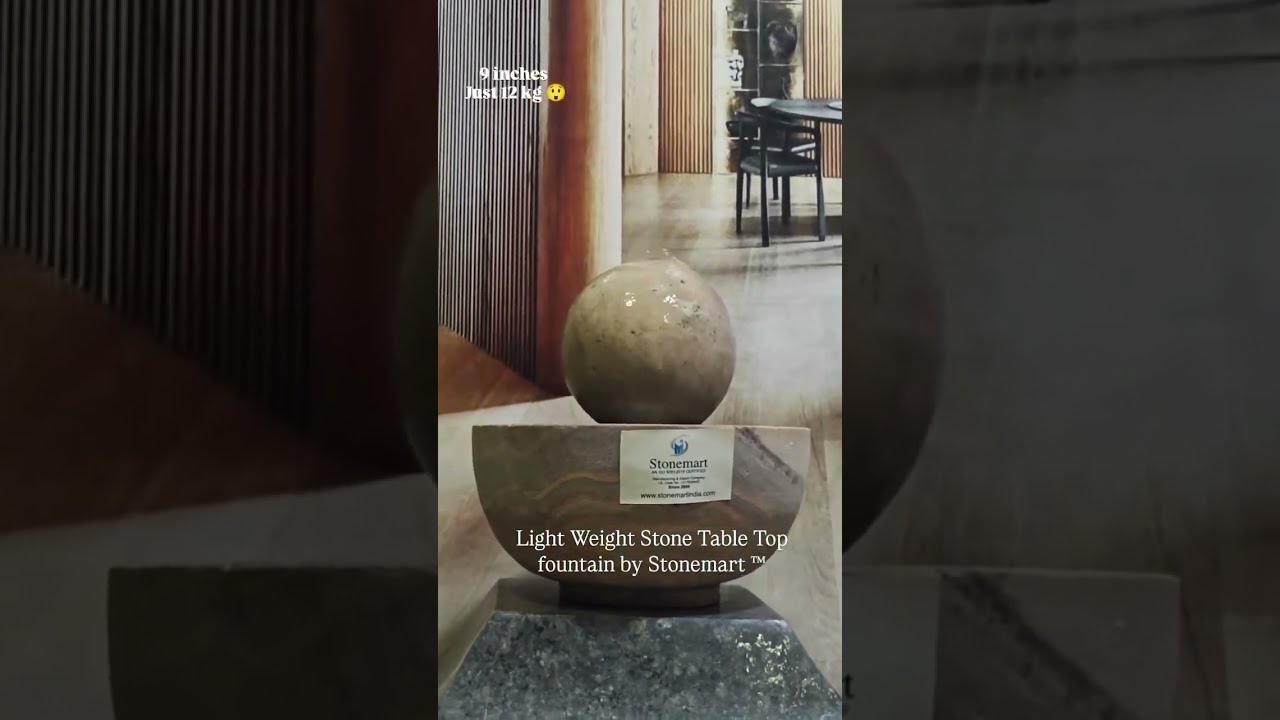 💧 Small Stone Sphere Water Fountain | Perfect for Office Desks & Console Tables | Stonemart ™ India