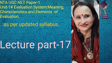 NTA UGC NET Paper-1# Unit-1# Evaluation:- Meaning, Characteristics, and Elements of Evaluation.