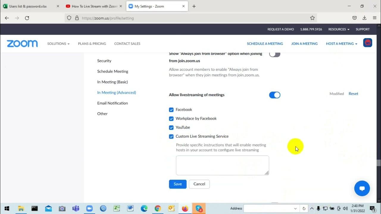 জুম থেকে ফেসবুক লাইভ স্ট্রিমিং How to live stream zoom meeting on