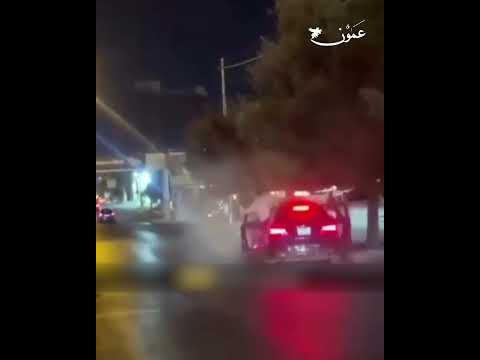 لحظات مرعبة ألعاب نارية تلتهم مركبة شب ان محتفلين بنتائج التوجيهي عمون الأردن