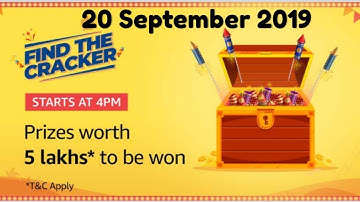 Amazon Find The Cracker Solve & Win ₹5 lakhs 20 September 2019