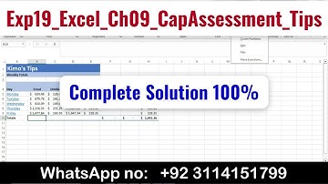Exp19_Excel_Ch09_CapAssessment_Tips | Exp19 Excel Ch09 CapAssessment Tips #Cap_Tips #excelch09 #tips
